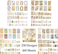 460 Sheets Vintage Scrapbook Papers Journaling Scrapbooking Supplies Kit Junk Jo
