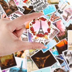Yeaqee 200 Pcs Paris Stickers Vintage Eiffel Tower As Shown in Pictures