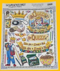 Vintage Mary Engelbreit The Queen STICKERS, She Has A Story To Tell 8×10 Sheet