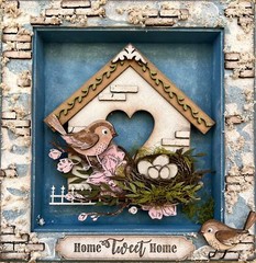 Dusty Attic Chipboard 12×12 – Spring Shadow Box #1 – Home Tweet Home, DAMC4A