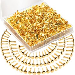 500 PCS Brads Paper Fasteners Mini Gold Brass Round Head 8mm Craft Scrapbook Pin