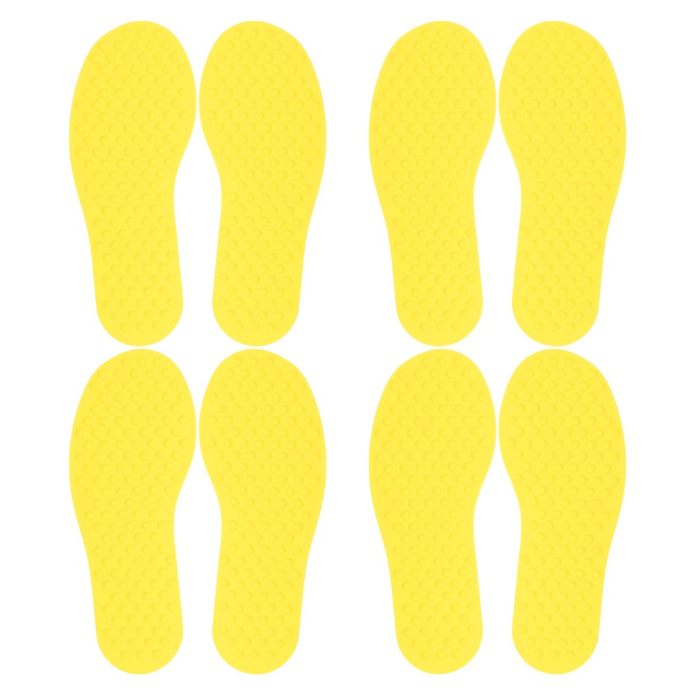 4 Pairs Feet Markers for Classroom Plastic Floor Foot Shaped Markers Yellow