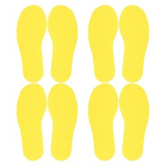 4 Pairs Feet Markers for Classroom Plastic Floor Foot Shaped Markers Yellow