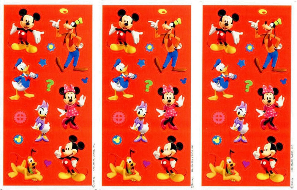 3 Sheets Disney Mickey Mouse Clubhouse Scrapbook Stickers! Daisy Minnie Pluto