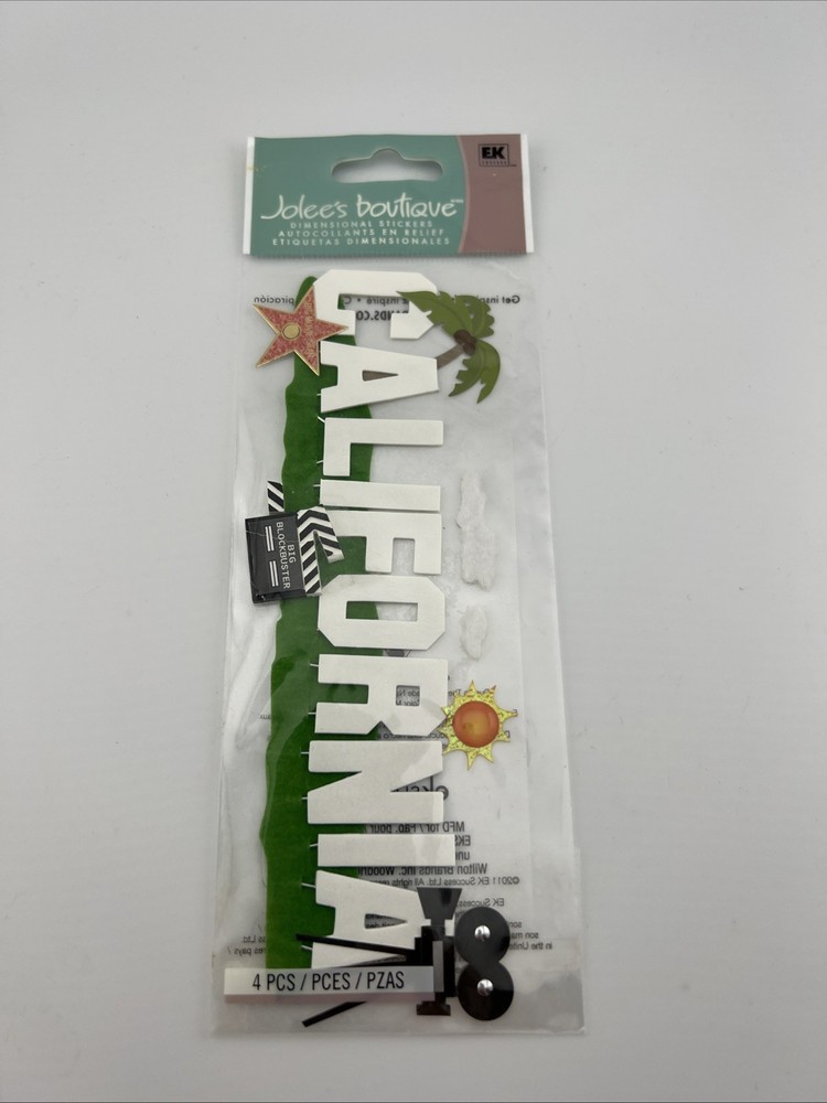 Jolee’s Boutique CALIFORNIA Hollywood theme 3D Scrapbook stickers Movies