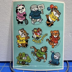 Vintage 1982 Hallmark Cards, Inc SHIRT TALES Sticker Sheet Animals Fun kids