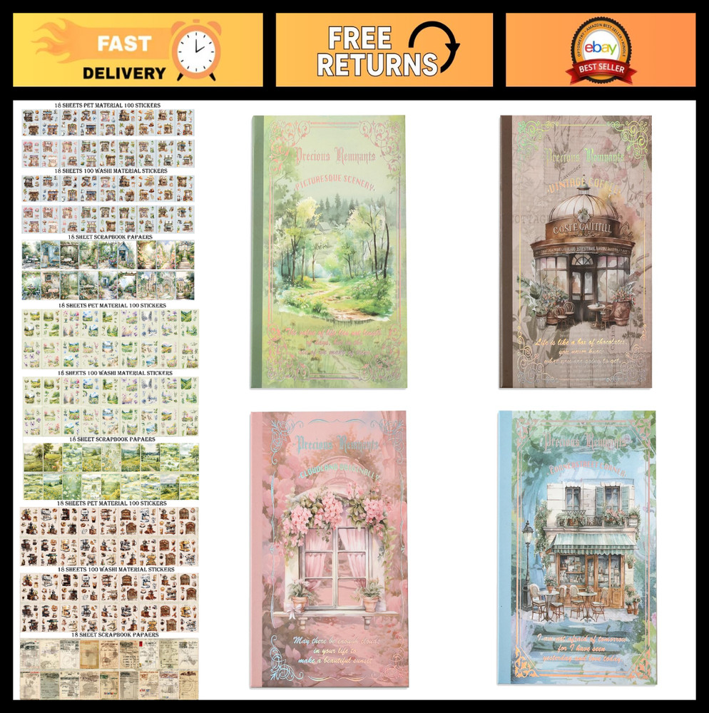 300 Pre-Cut Washi Stickers for Scrapbooking & Journaling – Garden Landscape Desi