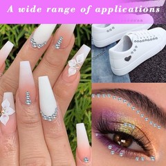 1799pcs Self Adhesive Face Gems Stickers, Hair 06.a-white_silver-3/4/5/6mm