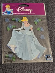Lot of 6 Disney PRINCESSES with FLOWERS Scrapbooking Sticker Jolee’s EK Success