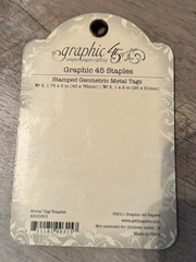 Graphic 45 Staples, Stamped Geometric Metal Tags, 6-Pack, Scrapbooking