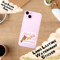 Girly pink sticker, Laptop Sticker, Waterproof Water Bottle Sticker, funny decal