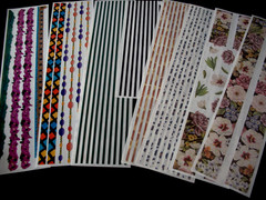 Seven Gr Length Stickers Lines, Floral , Animal Print Lines, Creative Memories.