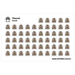 Pea Coat Jacket Stickers – Stylish Autumn Planner Decoration Ideas & Accessories