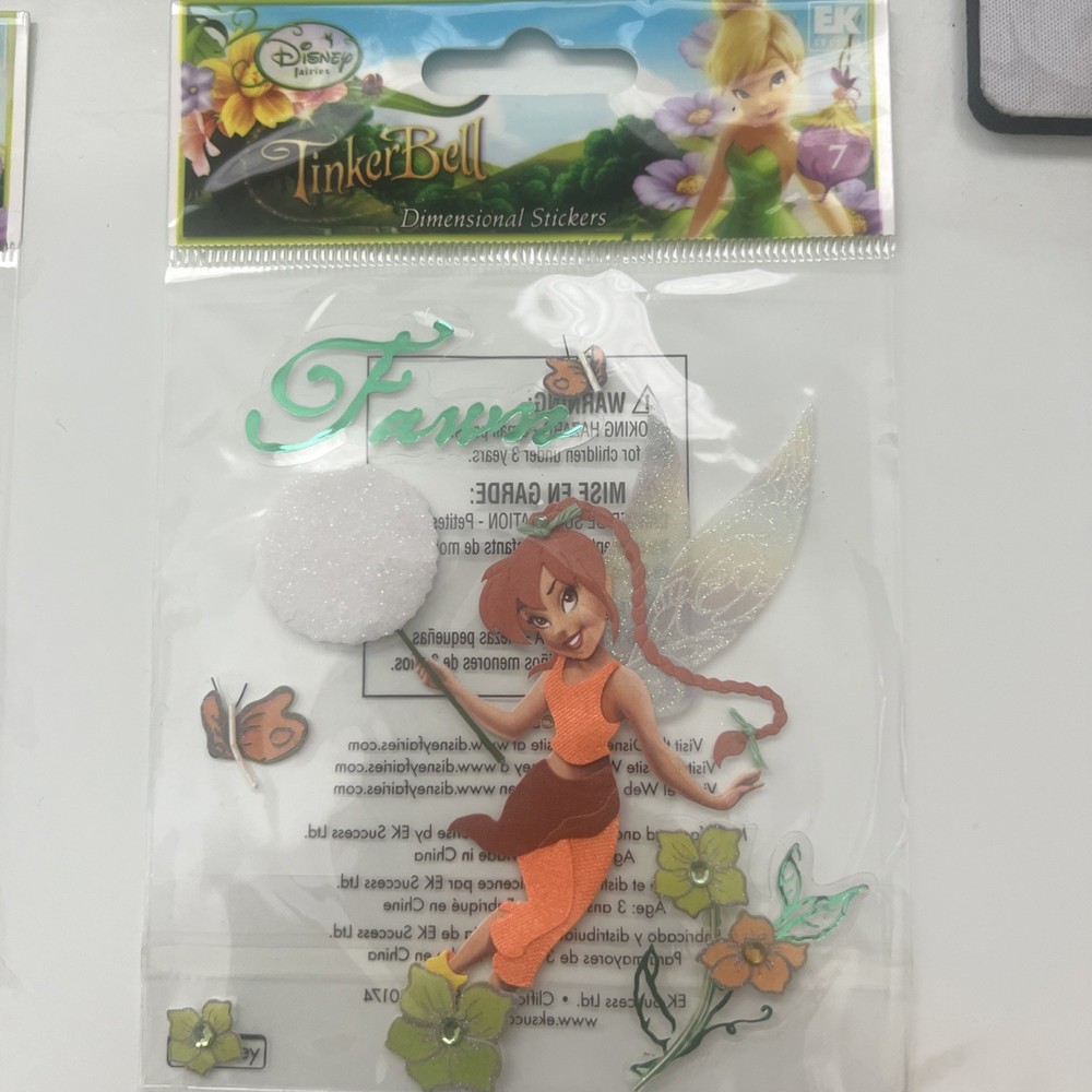 Disney TinkerBell Fawn Pixie 3D Sticker Collage Dimensional Scrapbook 7 Pcs