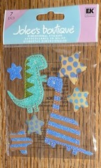 Jolees DINOSAURS Stars Stripes Triceratops Brontosaurus Rex Sticker Scrapbook 3D
