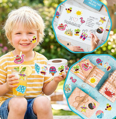 1000Pcs Summer Stickers for Kids, 2 Rolls Hawaiian Tropical Beach Self Adhesive