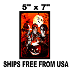 SCARY HALLOWEEN STICKER OR FRIDGE MAGNET SKULLS GHOST BLACK CAT VAMPIRE PUMPKIN