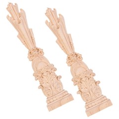 2pcs Wardrobe Carved Onlay Wood Appliques And Onlays For Furniture