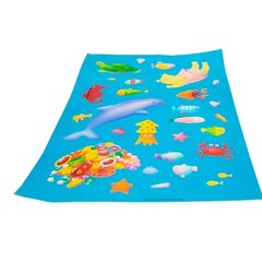 Vintage Hallmark Sticker Sheet Sea Creatures Cat Dolphin Cute Happy Fish Turtle