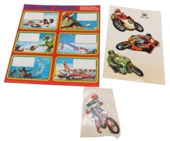 Lot of Vintage Motorcycle Sports Dirt Bike Vehicle Stickers School Labels 1980s