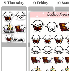 Church Planner Sticker, Bible Sticker, Stickers for Calendar and Journal M0118