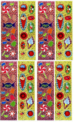 SWEETS Candy Ice Cream Jelly Beans Gumdrops Lollipop Sparkly Stickers! 8 Sheets!
