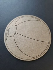Chipboard Scrapbooking laser scored and cut die cut embellishment Beach Ball #1