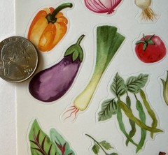VEGETABLE Mylar Stickers(22pc) Paper Studio•Thanksgiving•Food •Beet•Card Making