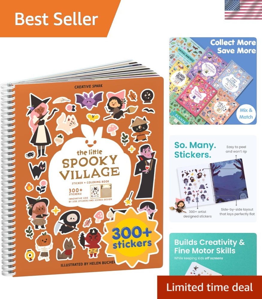 Halloween Spooky Village Sticker Activity Book – 300+ Stickers for Ages 2-8