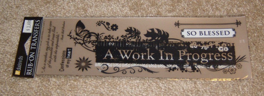 Daisy D’s Rub-On Transfers ~ A Work In Progress…..3×10 Title sheet.