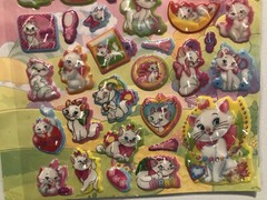 Disney Marie Cat Large Puffy Sticker Sheet Scrapbook Kids Collecting