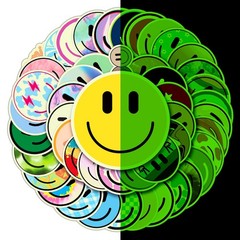 50PCS Smile Glow in The Dark Stickers