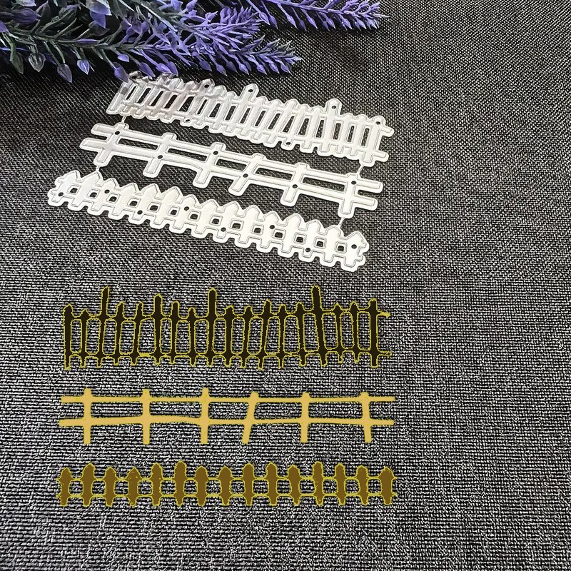 3pcs rustic wooden picket fence country wood fences Metal die cut cutting dies