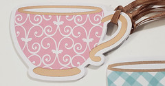 CELEBRATE IT Vintage Blush PARTY GIFT TAGS with Ribbon – TEA CUP – 10 pcs