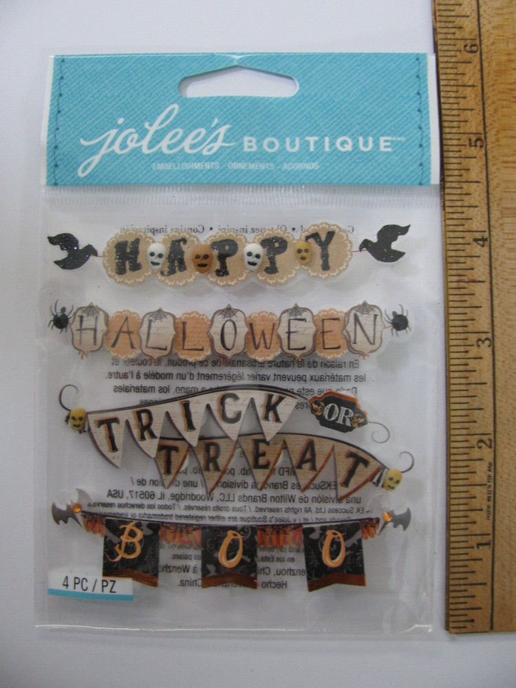 Jolee’s Embellishments VINTAGE HALLOWEEN BANNERS 4 Pieces NOS