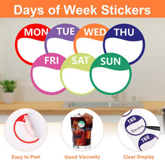 7000-Pack Days of the Week Colored Dot Stickers Removable Date Labels with Dispe