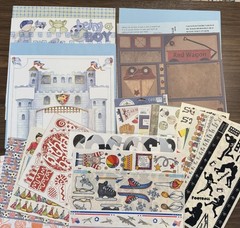 Vintage Boy Sports Baby Boy Scrapbooking Stickers 12×12 Paper Lot of 48