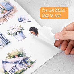 Pre-Cut Journaling Sticker , 20 Sheets – 270 PCS Fashion Colored Women Planner D