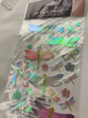 STICKO Metallic Dragonfly Insect Bug Glimmer DIY Scrapbook Craft Nature Pastel