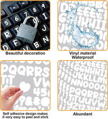 1800 Pieces 20 Sheets Small Letter Number Stickers, 1/2Inch Self-Adhesive Vinyl