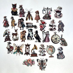 Victorian Style Stickers Junk Journal Collage Scrapbooking