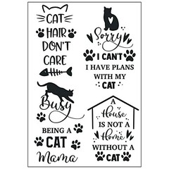 Guirongxin 6Sheets Pet Dog and Cat Funny Words 5.6×5.6inch/4.4×6.4inch, Clear