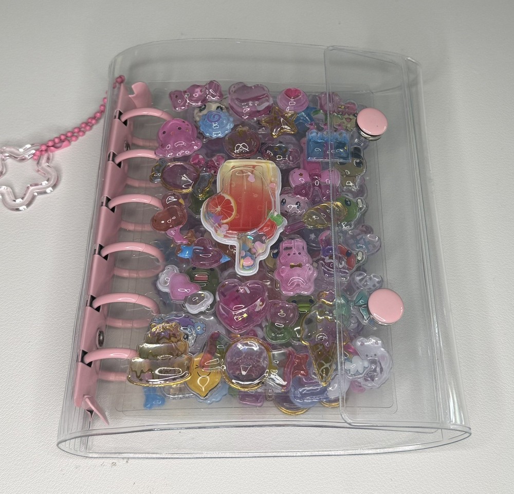 Japanese Style A7 Binder filled With 3D stickers And Water Shaker Stickers