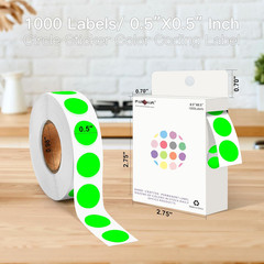 1/2 Inch Circle Sticker Labels,1000 Stickers round Color Coding Circle Dots Stic
