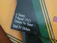 216 blank Crayola 2½” round repositionable stickers-4 sealed packs of 54 each