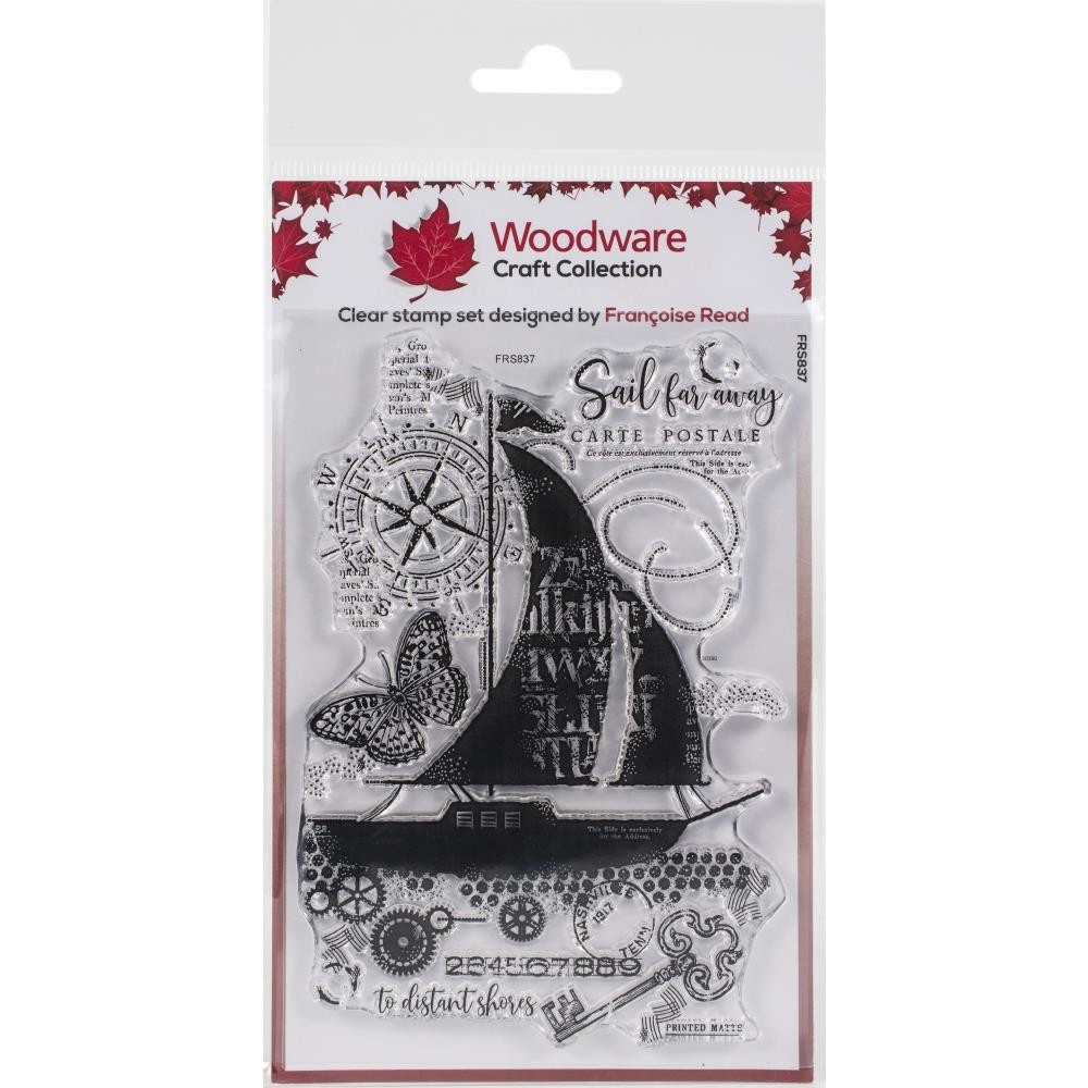 New Creative Expressions Rubber Stamp woodware SAIL AWAY collage free USA ship