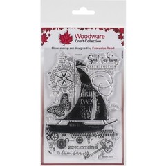 New Creative Expressions Rubber Stamp woodware SAIL AWAY collage free USA ship