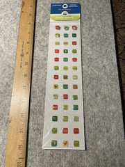 Around the Block Paper Treats Microsquares Christmas Stickers 39pc Multicolor