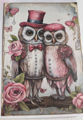 valentines junk journal scrapbook tassel pen clip 56 pages mouse couple sewn