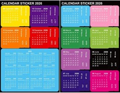 2026 Calendar Stickers Monthly Index Tabs Planner Journal Adhesive Divider